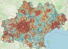 Carte du revenu médian par commune